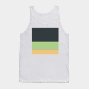 A fabulous composition of Greyish, Onyx, Oxley, Pale Olive Green and Pale Gold stripes. Tank Top